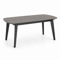 Table à manger rectangulaire extensible gris et noir en MDF et acier 160 x 90 x 75 cm