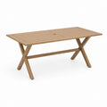 Table de jardin rectangulaire marron en acacia massif 180 x 90 x 75 cm