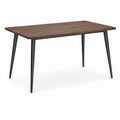 Table à manger rectangulaire marron et noir en panneau MDF plaqué noyer avec pieds en acier 120 x 80 x 75 cm