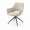 Chaise de salle à manger pivotante beige en polyester avec pieds en acier 85 x 60 x 61 cm
