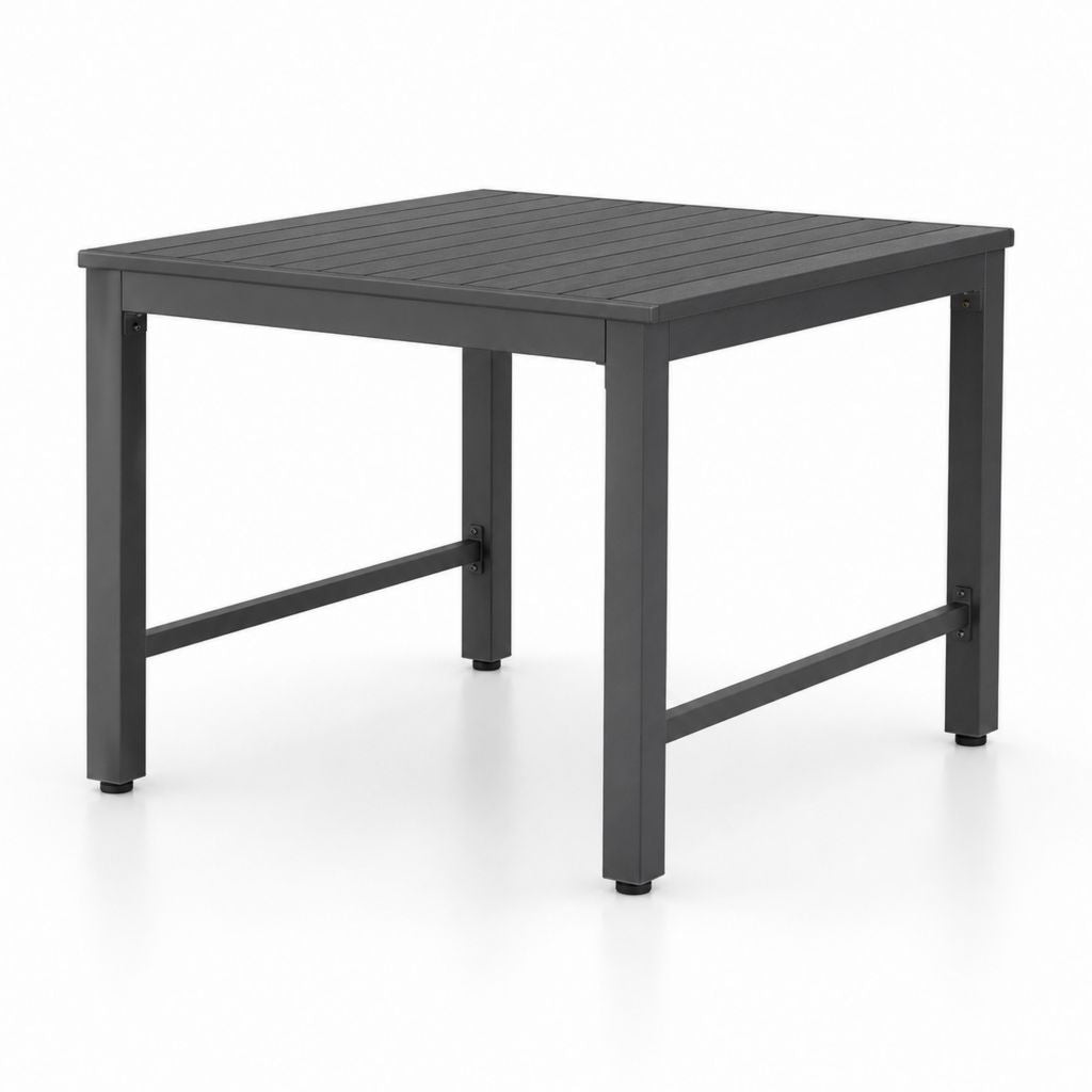 Table de jardin rectangulaire gris anthracite en aluminium 120 x 70 x 75 cm